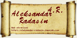 Aleksandar Radašin vizit kartica